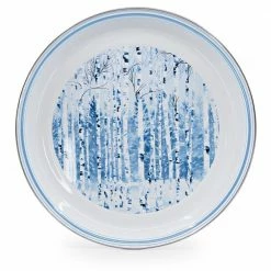 15.5 in. Aspen Grove Enamelware Round Serving Tray by Golden Rabbit
