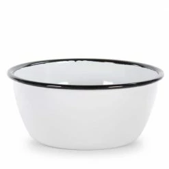 Black Rolled Edge 3-Cup Enamelware Bowl (Set of 4) by Golden Rabbit