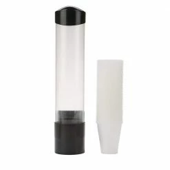 70-100-Black Plastic Surface Mount Magnetic Cup Dispenser by Mind Reader