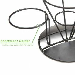 5.25 in. W x 6.75 in. H x 5.25 in. D Cone Shaped Silver Fry Cone Holder (Set of 3) by Mind Reader -Deals Mind Reader Store black mind reader serving trays fryco3 blk 1f 1000