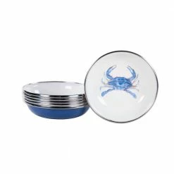 4 oz. Blue Crab Enamelware Tasting Dish Set of 6 by Golden Rabbit