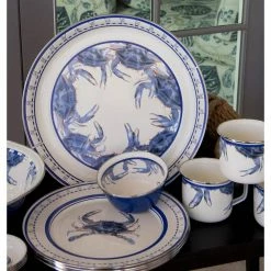 Blue Crab 3-cup Enamelware Salad Bowl Set of 4 by Golden Rabbit -Deals Mind Reader Store blue golden rabbit bowls se61s4 31 1000