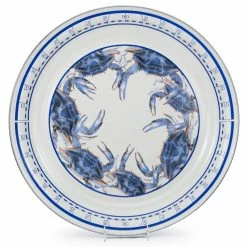 Blue Crab 20 in. Enamelware Serving Tray by Golden Rabbit