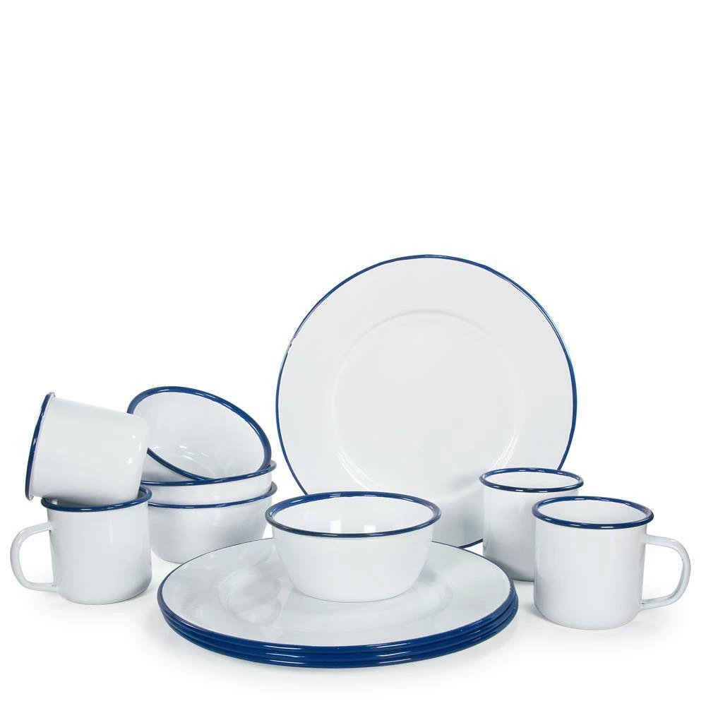 Rolled Edge Cobalt Enamelware Dinner Plate (Set of 4) by Golden Rabbit 3 Rolled Edge Cobalt Enamelware Dinner Plate (Set of 4) by Golden Rabbit - Image 3