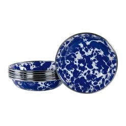 4 oz. Cobalt Swirl Enamelware Round Tasting Bowls (Set of 6) by Golden Rabbit