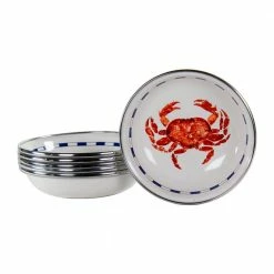 4 oz. Crab House Enamelware Round Tasting Bowls (Set of 6) by Golden Rabbit
