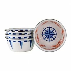 Crab House 24 fl. oz. Enamelware Salad Bowls (Set of 4) by Golden Rabbit