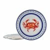Crab House 12.5 in. Enamelware Round Chargers (Set of 2) by Golden Rabbit