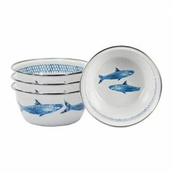 Fish Camp 24 fl. oz. Enamelware Salad Bowls (Set of 4) by Golden Rabbit