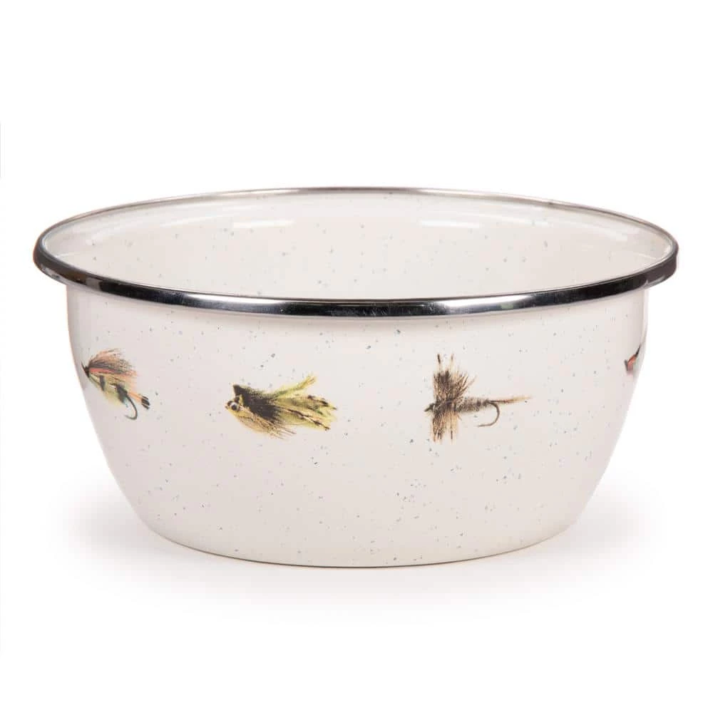 Fishing Fly 24 fl. oz. Enamelware Salad Bowls (Set of 4) by Golden Rabbit 2 Fishing Fly 24 fl. oz. Enamelware Salad Bowls (Set of 4) by Golden Rabbit - Image 2
