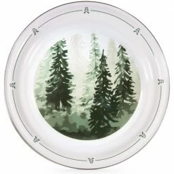 20 in. Dia Round Forest Glen Enamelware Serving Tray by Golden Rabbit