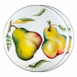 12.5 in. Fresh Produce Enamelware Round Chargers (Set of 2) by Golden Rabbit