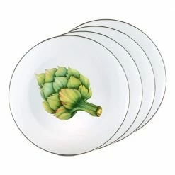 Fresh Produce 10.5 in. Enamelware Round Dinner Plates (Set of 4) by Golden Rabbit