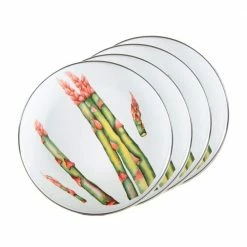 Fresh Produce 8 in. Enamelware Round Sandwich Plates (Set of 4) by Golden Rabbit