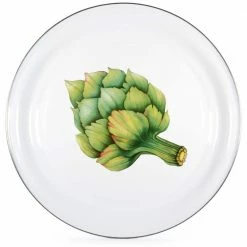 20 in. Fresh Produce Enamelware Round Serving Tray by Golden Rabbit