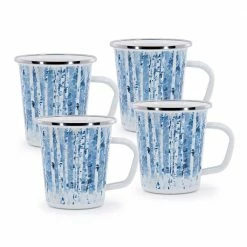 16 oz. Aspen Grove Enamelware Latte Mugs (Set of 4) by Golden Rabbit
