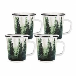 16 oz. Forest Glen Enamelware Latte Mug (Set of 4) by Golden Rabbit