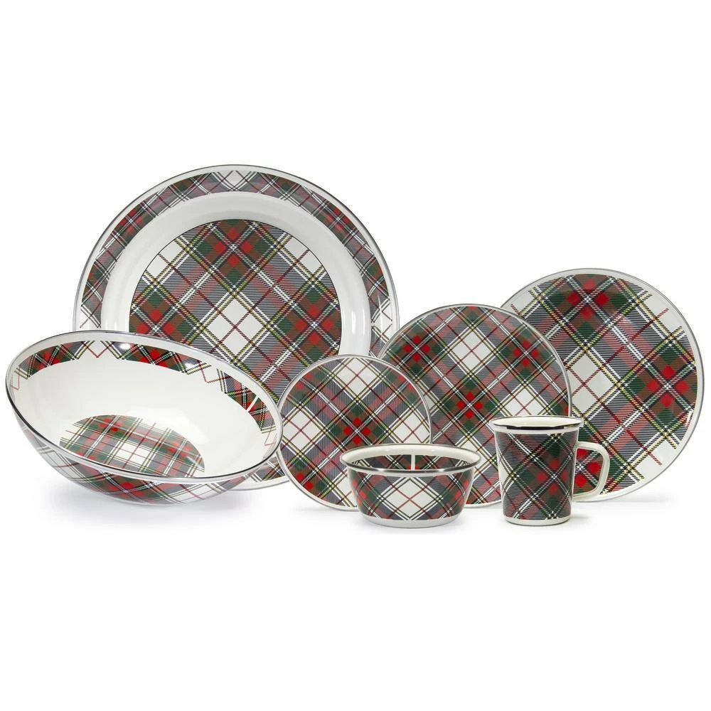 Highland Plaid 24 oz. Enamelware Grande Mugs (Set of 4) by Golden Rabbit 8 Highland Plaid 24 oz. Enamelware Grande Mugs (Set of 4) by Golden Rabbit - Image 8