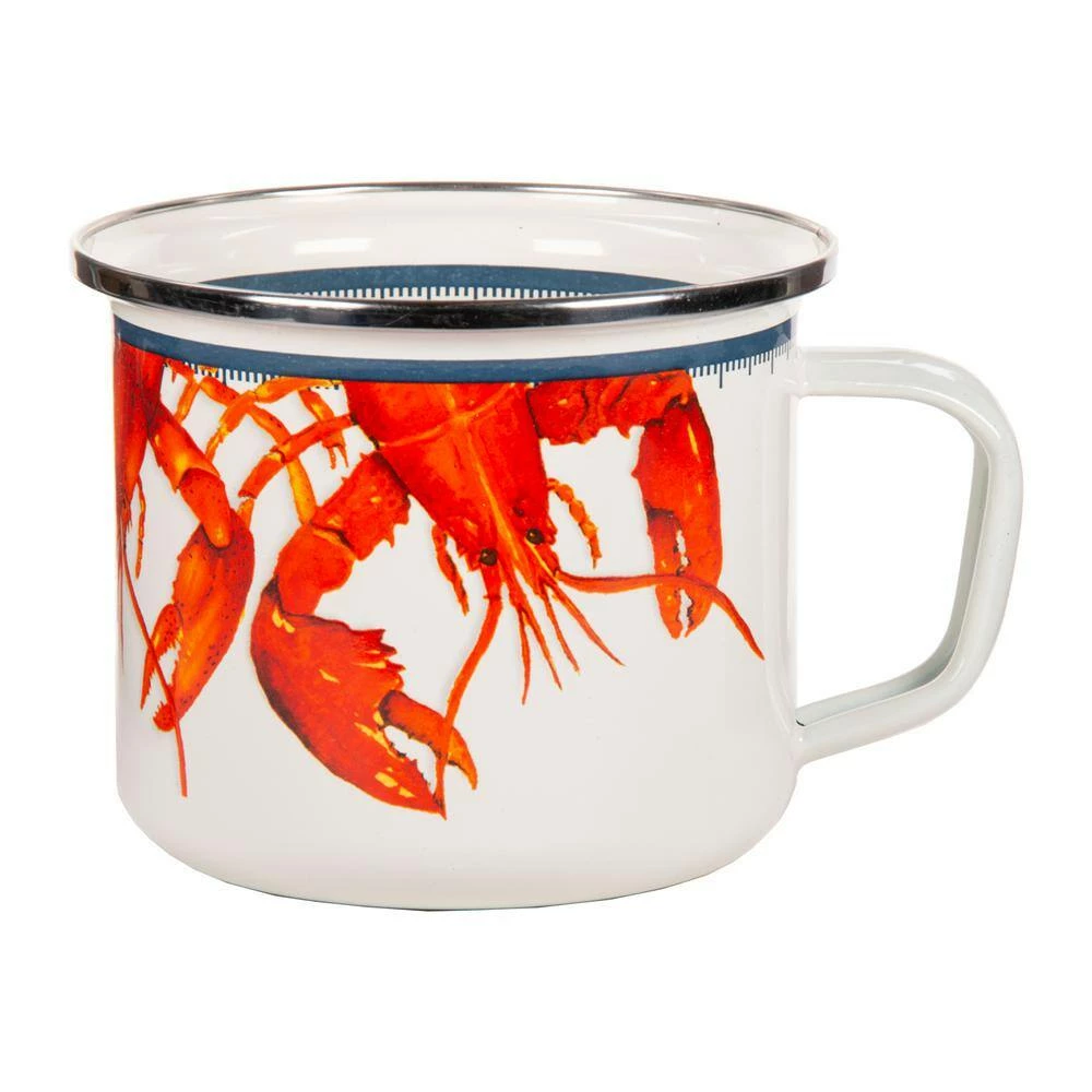 24 oz. Lobster Enamelware Grande Mugs (Set of 4) by Golden Rabbit 2 24 oz. Lobster Enamelware Grande Mugs (Set of 4) by Golden Rabbit - Image 2