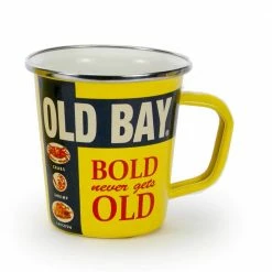 16 oz. Old Bay Yellow Enameled Steel Handled Cup Set of 4 by Golden Rabbit