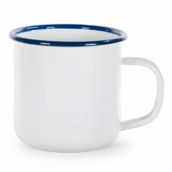 Cobalt Rolled Edge Blue 12 oz. Enamelware Coffee Mug (Set of 4) by Golden Rabbit