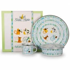 Nursery Rhyme 3-Piece Feeding Set with Plate Bowl and Mug by Golden Rabbit