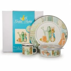 Peter and the Watering Can 3-Piece Feeding Set with Plate Bowl and Mug by Golden Rabbit
