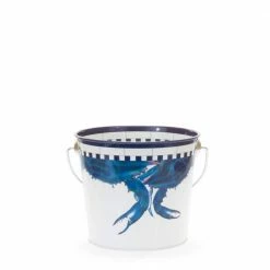 2 qt. Blue Crab Decorative Steel Pail by Golden Rabbit