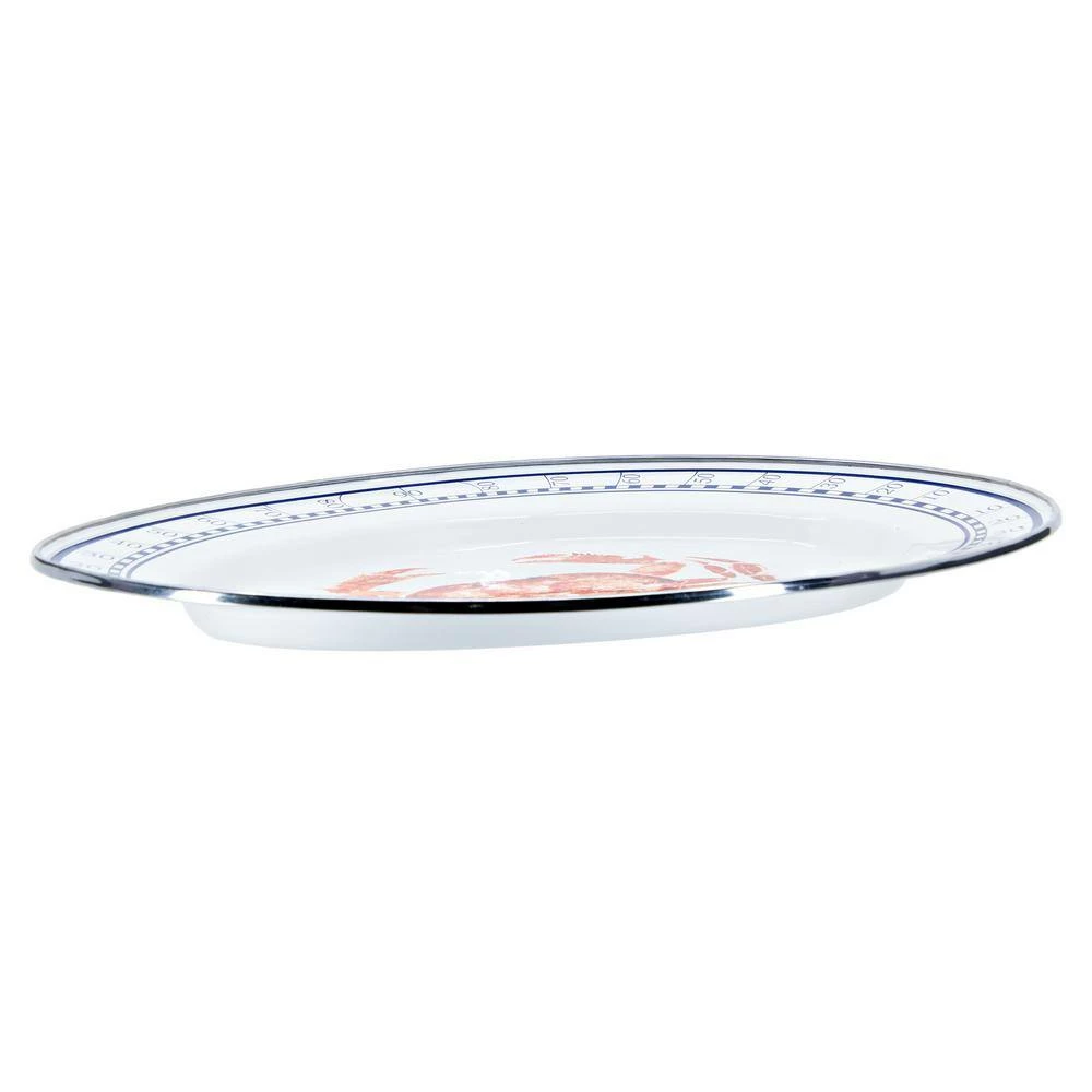 Crab House 12 in. x 16 in. Enamelware Oval Platter by Golden Rabbit 2 Crab House 12 in. x 16 in. Enamelware Oval Platter by Golden Rabbit - Image 2