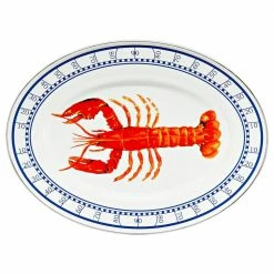 Lobster 12 in. x 16 in. Enamelware Oval Platter by Golden Rabbit
