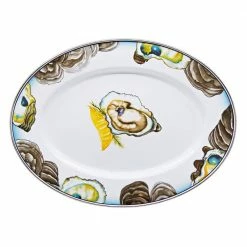 Oyster 12 in. x 16 in. Enamelware Oval Platter by Golden Rabbit