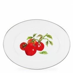 Tomatoes 12 in. x 16 in. Enamelware Oval Platter by Golden Rabbit