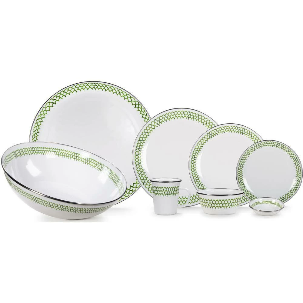 4 oz. Green Scallop Enamelware Tasting Dish Set of 6 by Golden Rabbit 3 4 oz. Green Scallop Enamelware Tasting Dish Set of 6 by Golden Rabbit - Image 3