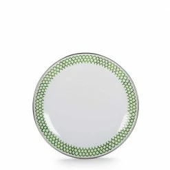 Green Scallop 8 in. Enamelware Round Sandwich Plate Set of 4 by Golden Rabbit