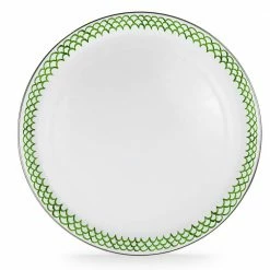 Green Scallops 20 in. Enamelware Serving Tray by Golden Rabbit