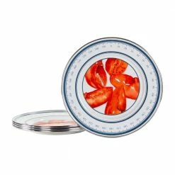 Lobster 8.5 in. Enamelware Round Sandwich Plates (Set of 4) by Golden Rabbit