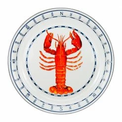 20 in. Lobster Enamelware Round Serving Tray by Golden Rabbit