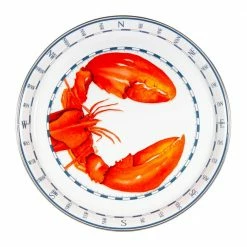 15.5 in. Lobster Enamelware Round Serving Tray by Golden Rabbit