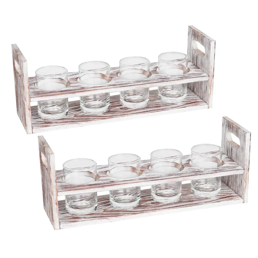 0.3 gal. Brown Total with 8-Glasses, 5 oz. Each Torched Wood Beverage Serveware Kitchen Serveware Flight Set by Mind Reader 1 0.3 gal. Brown Total with 8-Glasses, 5 oz. Each Torched Wood Beverage Serveware Kitchen Serveware Flight Set by Mind Reader