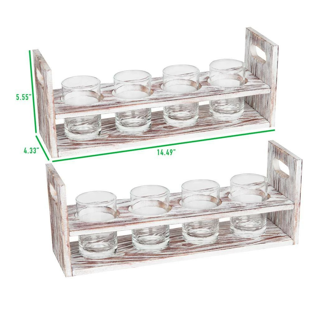 0.3 gal. Brown Total with 8-Glasses, 5 oz. Each Torched Wood Beverage Serveware Kitchen Serveware Flight Set by Mind Reader 7 0.3 gal. Brown Total with 8-Glasses, 5 oz. Each Torched Wood Beverage Serveware Kitchen Serveware Flight Set by Mind Reader - Image 7