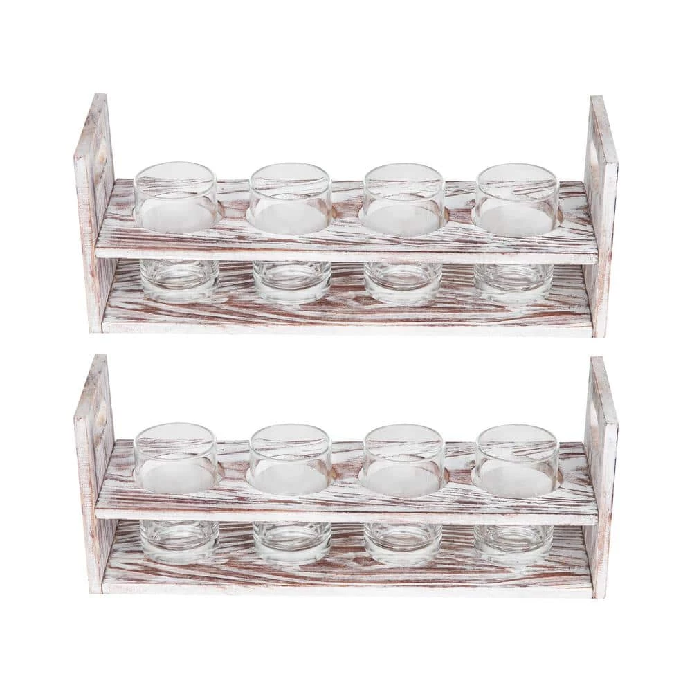 0.3 gal. Brown Total with 8-Glasses, 5 oz. Each Torched Wood Beverage Serveware Kitchen Serveware Flight Set by Mind Reader 2 0.3 gal. Brown Total with 8-Glasses, 5 oz. Each Torched Wood Beverage Serveware Kitchen Serveware Flight Set by Mind Reader - Image 2