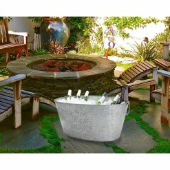 26 qt. Large Silver Metal Beverage Tub with Handles by Mind Reader -Deals Mind Reader Store mind reader beverage tubs itublg sil 31 1000
