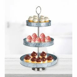 3-Tier Silver Steel Round Cake Stand by Mind Reader -Deals Mind Reader Store mind reader cake stands tiered cake stands 3gcupcake sil 31 1000