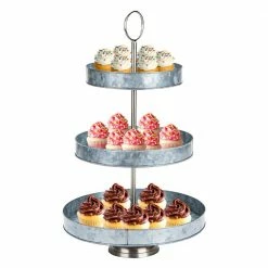 3-Tier Silver Steel Round Cake Stand by Mind Reader