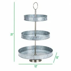 3-Tier Silver Steel Round Cake Stand by Mind Reader -Deals Mind Reader Store mind reader cake stands tiered cake stands 3gcupcake sil fa 1000