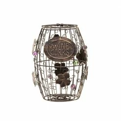 Corky Metal Wine Cork Holder with Ornaments , Bronze by Mind Reader