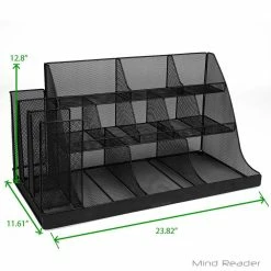14-Compartment 3-Tier Large Breakroom Condiment Organizer Black Metal Mesh by Mind Reader 13 14-Compartment 3-Tier Large Breakroom Condiment Organizer Black Metal Mesh by Mind Reader -Deals Mind Reader Store mind reader coffee accessories cmg2mesh blk 76 1000