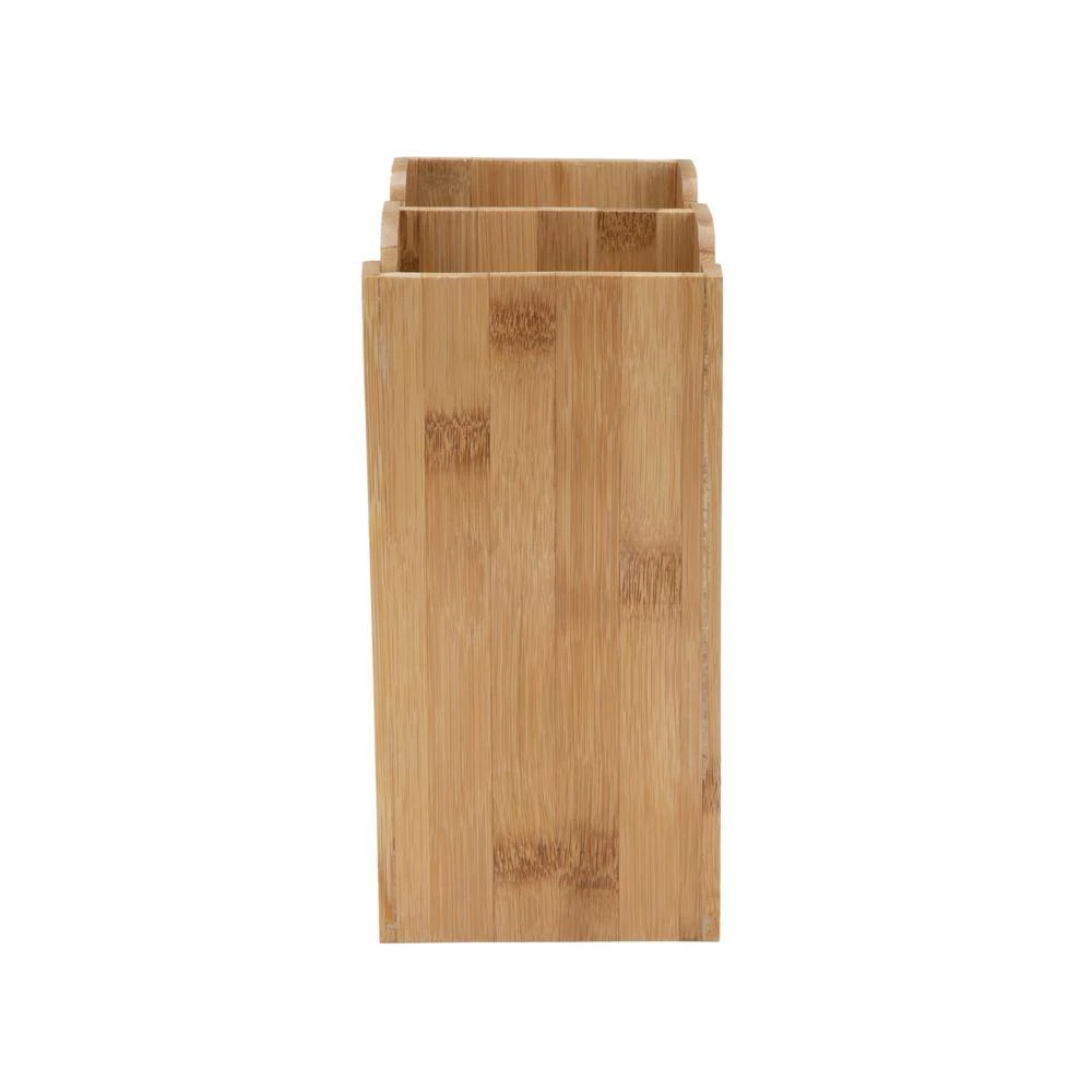 Brown Bamboo Condiment Storage with 2-Rows for Cups and Lids by Mind Reader 5 Brown Bamboo Condiment Storage with 2-Rows for Cups and Lids by Mind Reader - Image 5