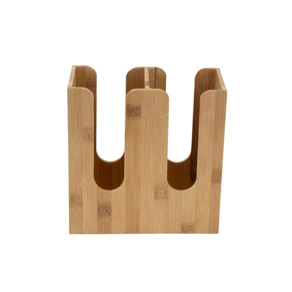 Brown Bamboo Condiment Storage with 2-Rows for Cups and Lids by Mind Reader 2 Brown Bamboo Condiment Storage with 2-Rows for Cups and Lids by Mind Reader - Image 2