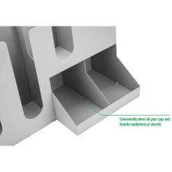 Multi-Section Condiment Station in Silver by Mind Reader 10 Multi-Section Condiment Station in Silver by Mind Reader -Deals Mind Reader Store mind reader condiment servers 2cupcave sil 1f 1000